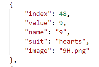 image of cards dictionary